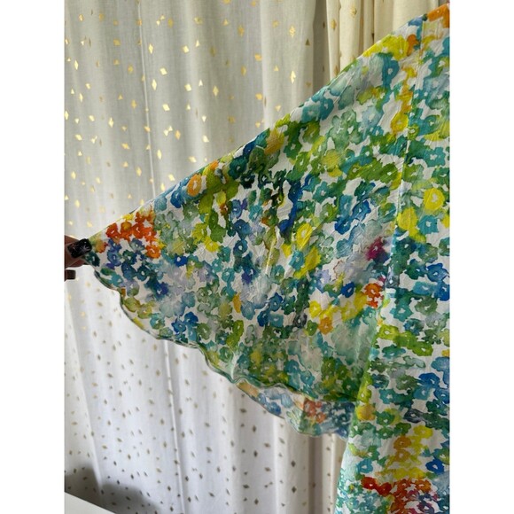 Jams World Women's Hawaii Exclusive All Over Watercolor Flutter Sleeve Blouse S - Picture 3 of 7